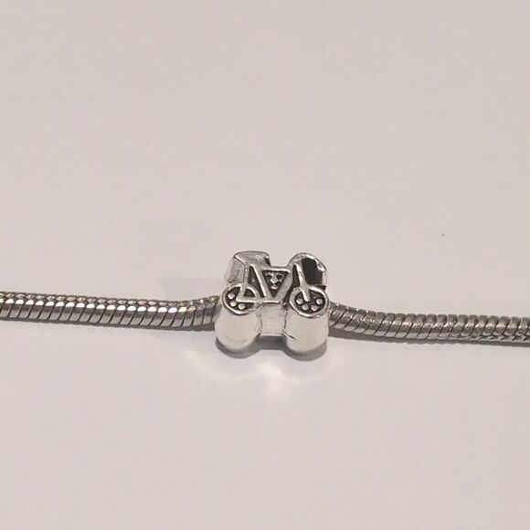 Silver Bicycle Charm for Pandora Style Bracelet - Picture 1 of 5